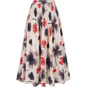 Plus Size Women's Leopard Print Pleated A-Line Midi Skirt - Versatile Elegance